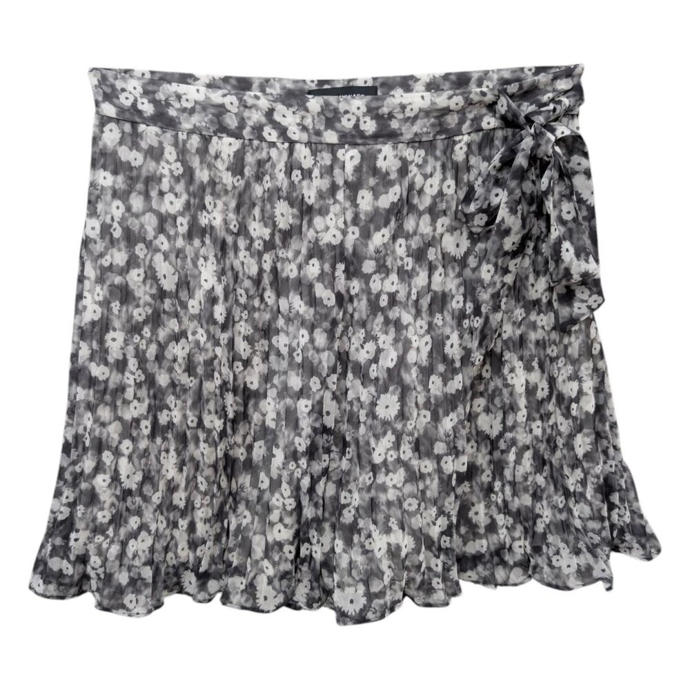 Club Monaco Gray and White Floral High Waist Shorts